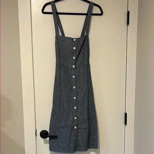 Madewell Blue Midi Dress with White Buttons